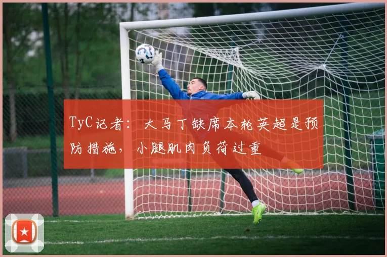 TyC记者：大马丁缺席本轮英超是预防措施，小腿肌肉负荷过重